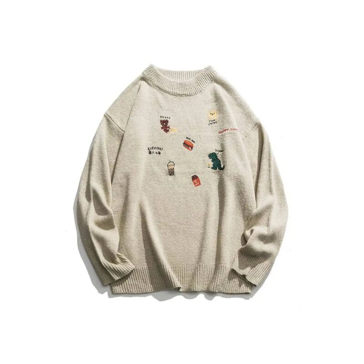Dinosaur Pattern Knitted Sweater