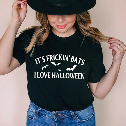 \"It's Frickin' Bats I Love Halloween\" – Funny Halloween Graphic Tee