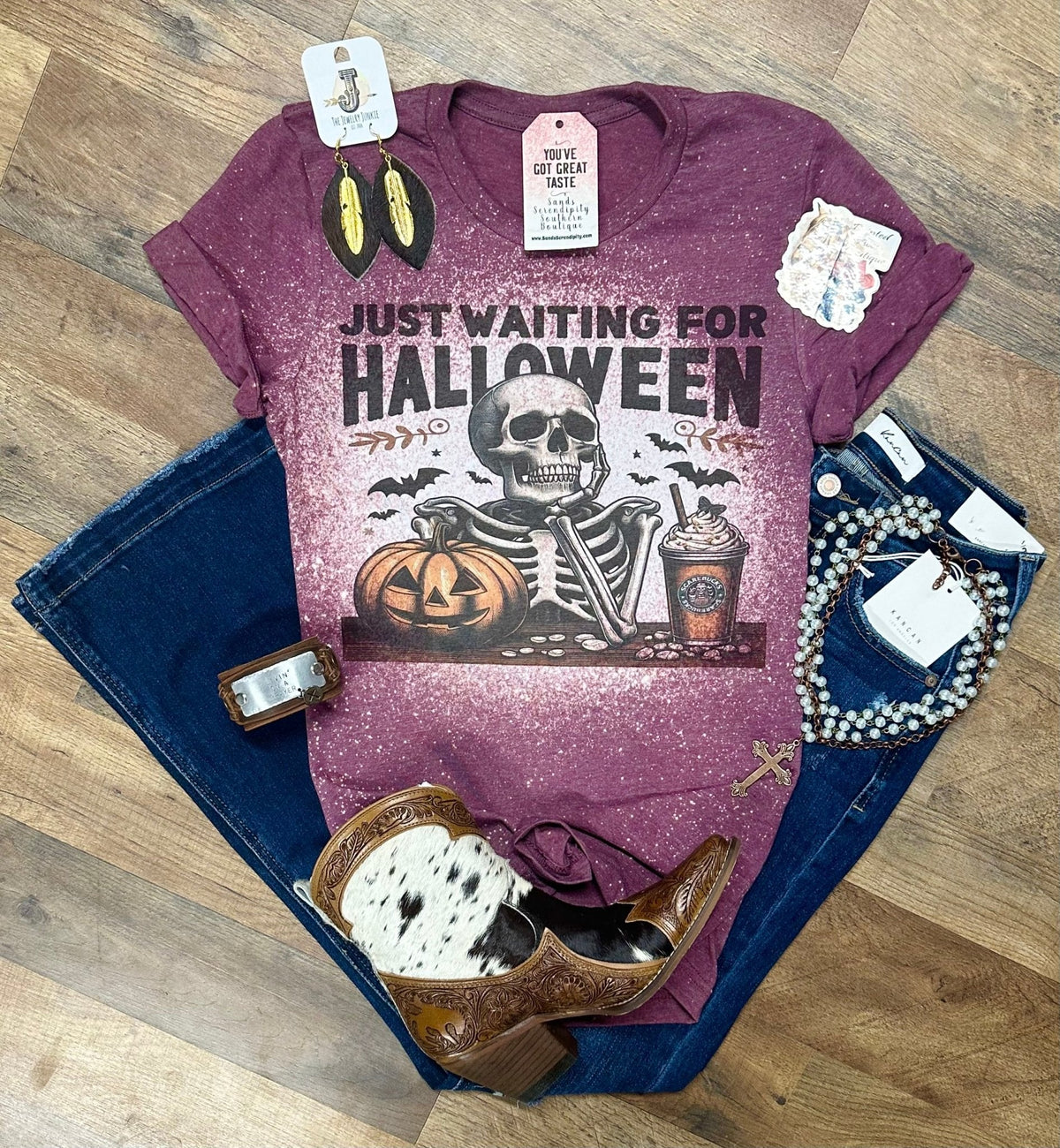 Just Waiting For Halloween | Fall Vibes Graphic T-Shirt