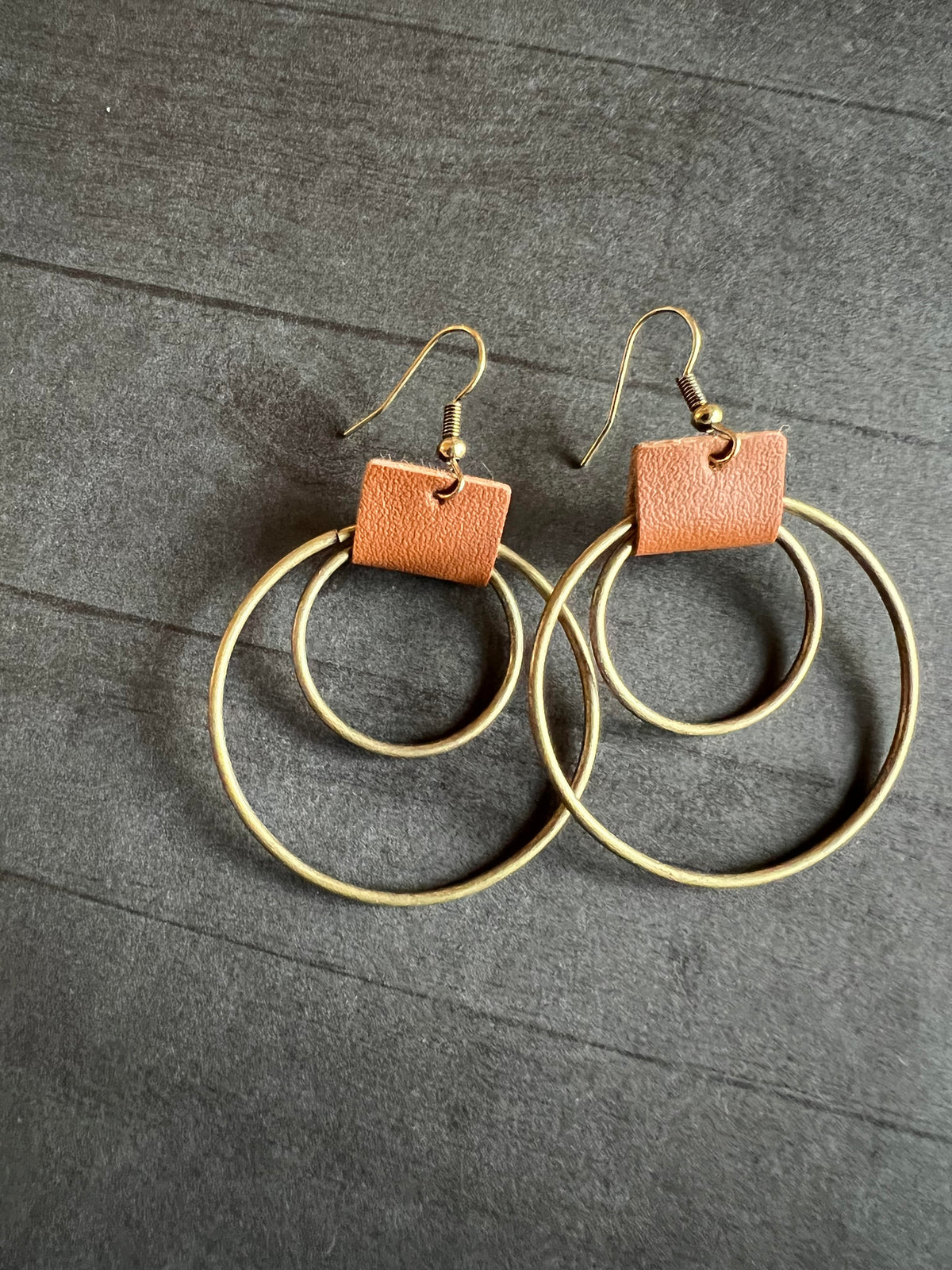 Beautiful Leather Hoop Earrings- Gold or Silver