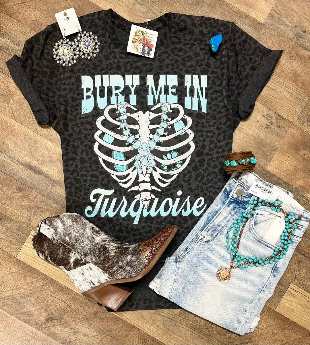 Leopard Bury Me In Turquoise | Wild West Graphic T-Shirt