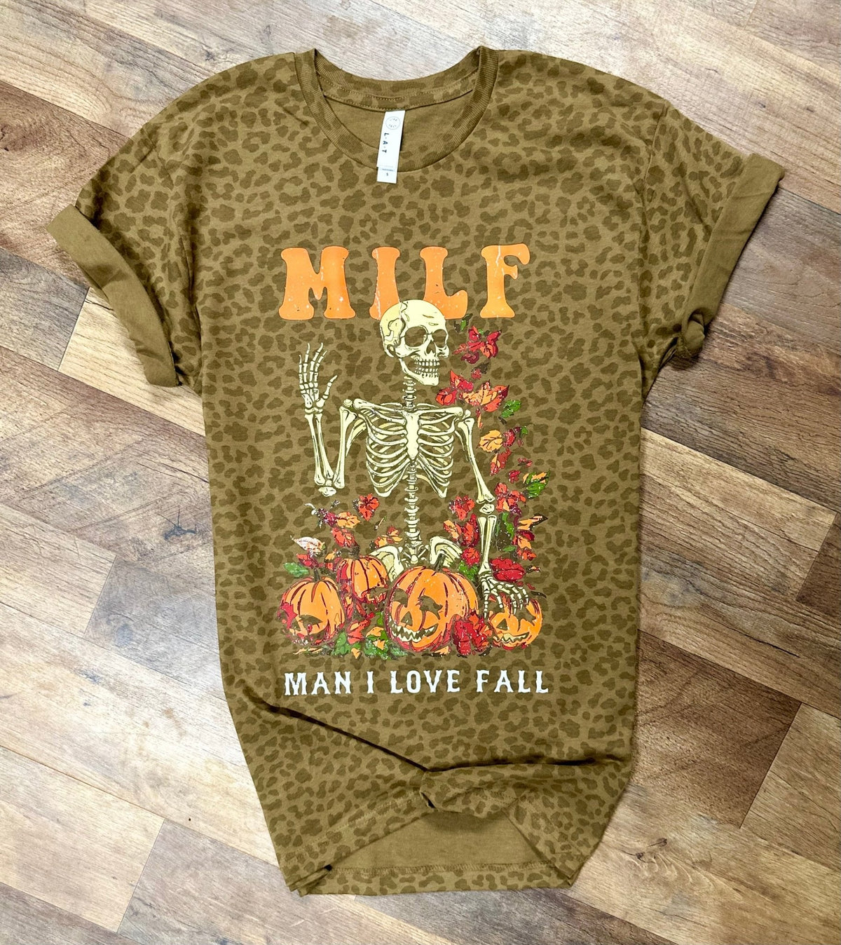 Leopard Man I Love Fall | Fall Vibes Graphic T-Shirt