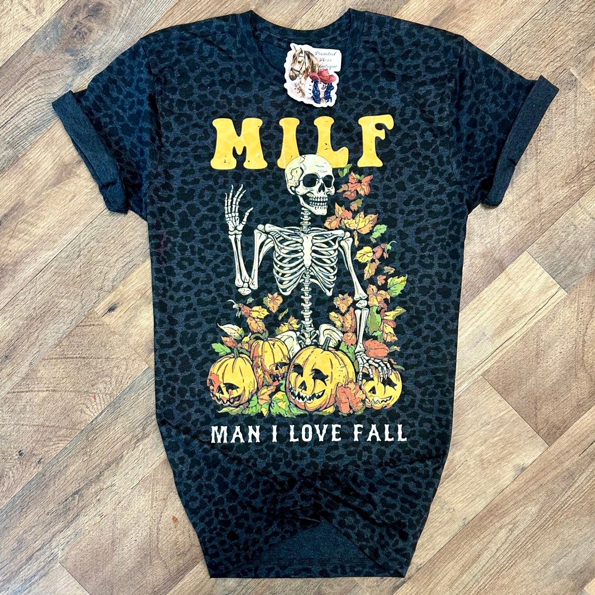 Leopard Man I Love Fall | Fall Vibes Graphic T-Shirt