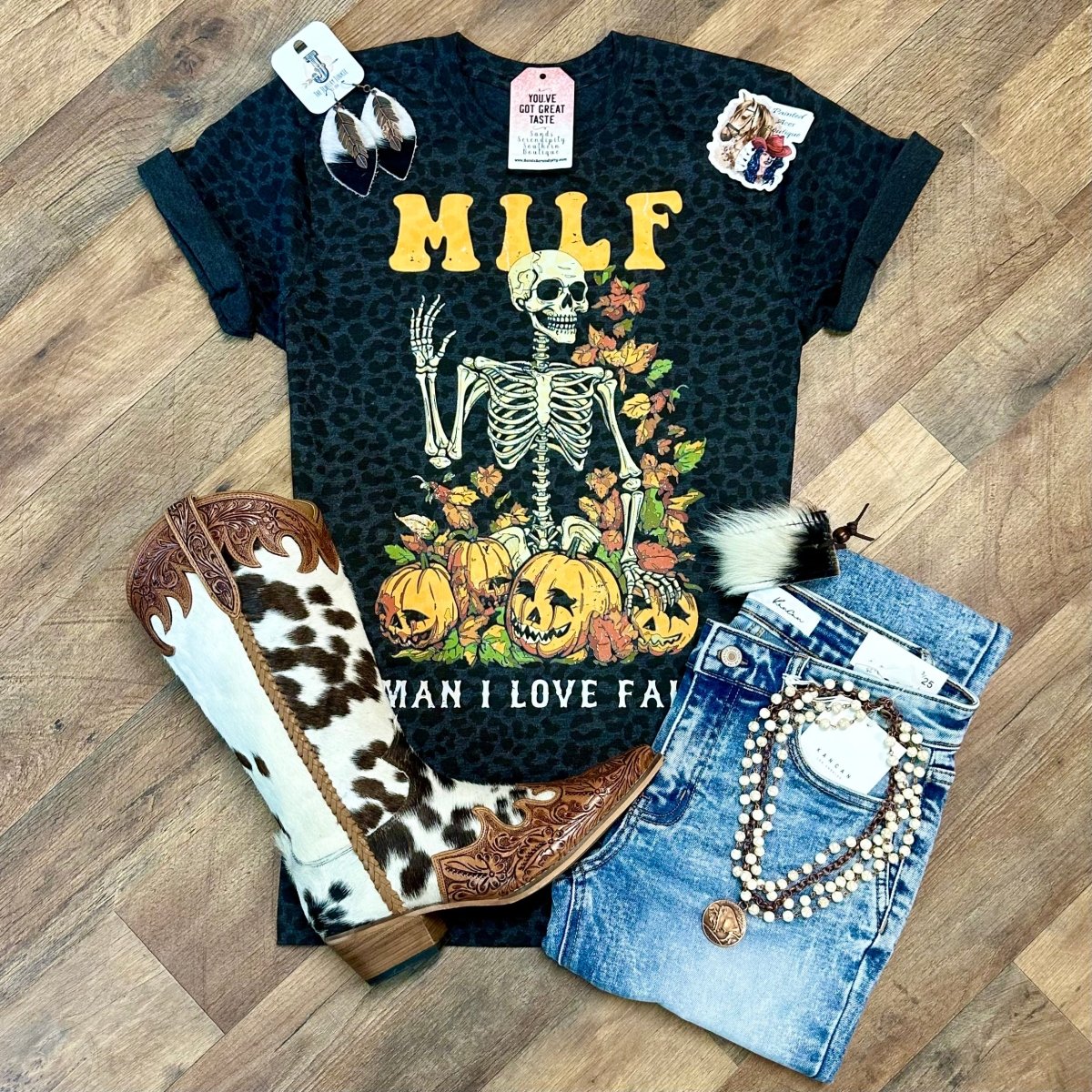 Leopard Man I Love Fall | Fall Vibes Graphic T-Shirt
