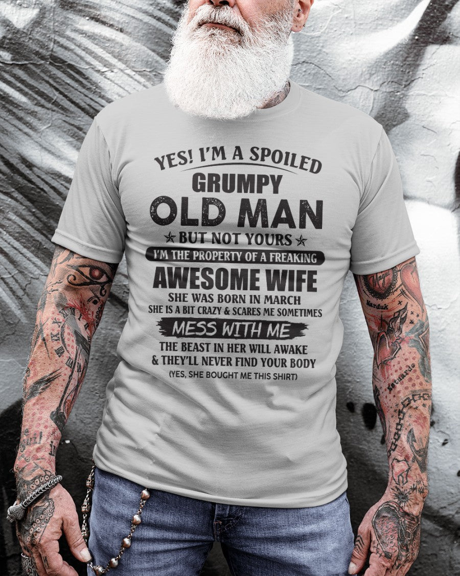 Awesome wife March - Perfect gift for your husband from wife - NGHL03 (SKU96-68-03)