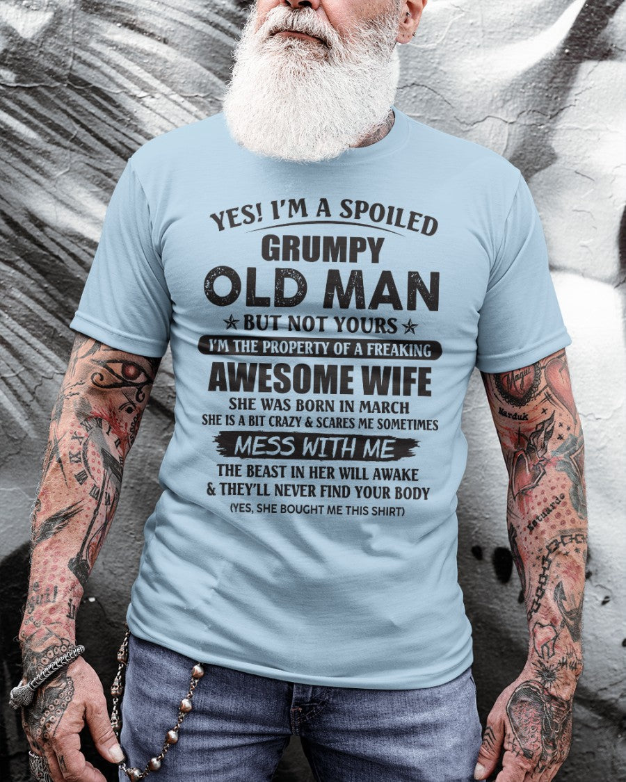 Awesome wife March - Perfect gift for your husband from wife - NGHL03 (SKU96-68-03)