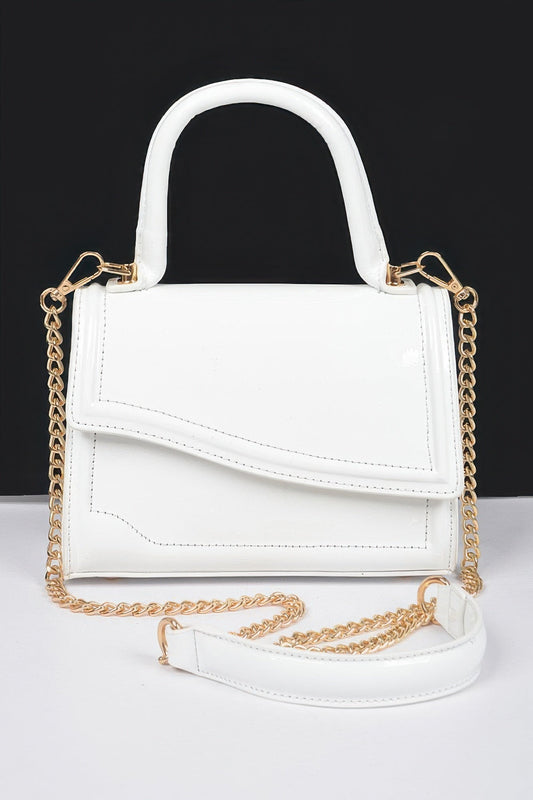 Glossed Up Mini Faux Leather Top Handle Bag