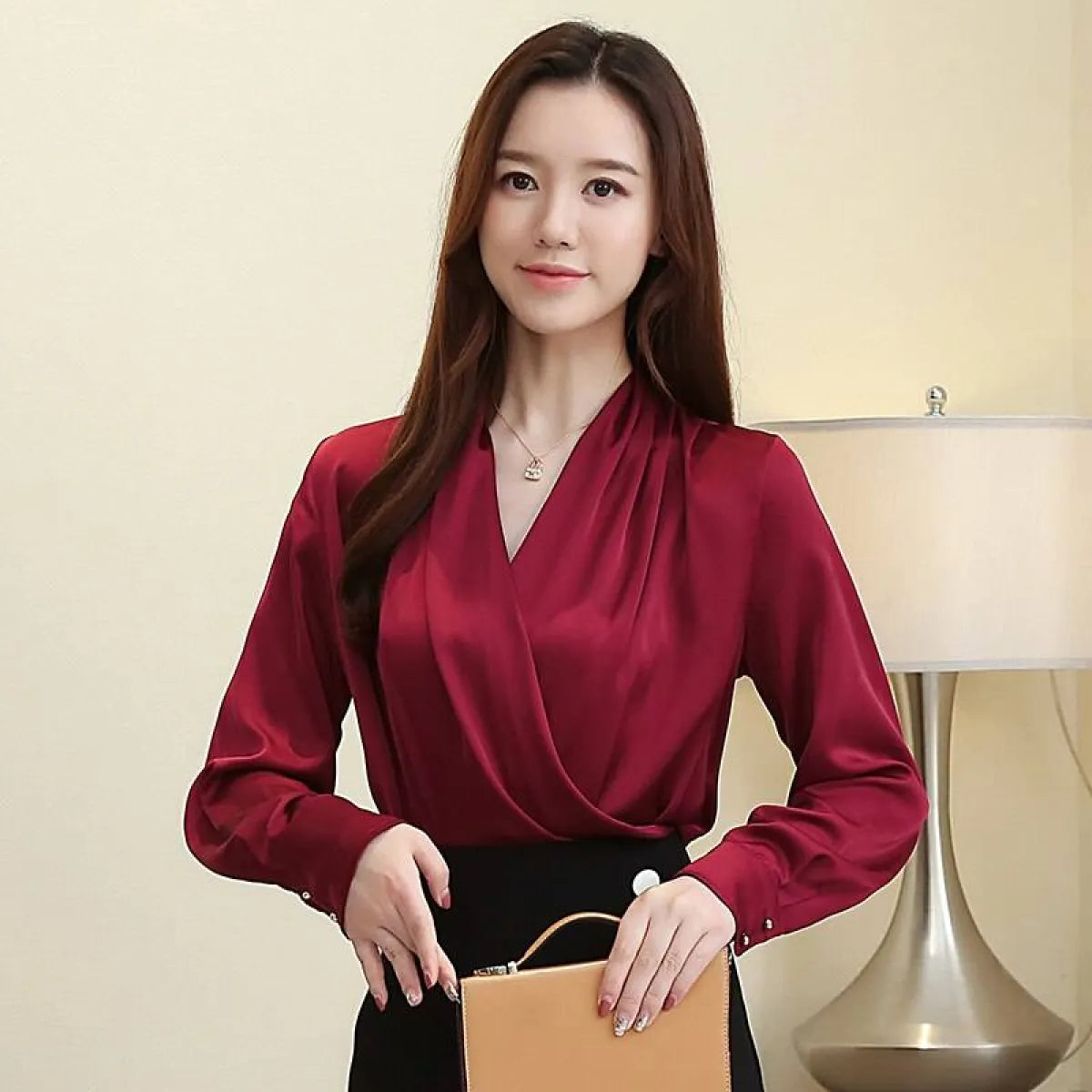 V-Neck Chiffon Blouse