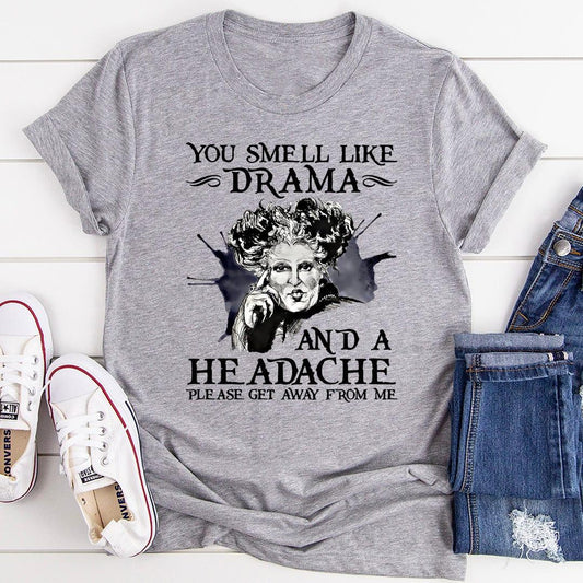 Halloween Movie Humor Graphic Top – \"You Smell Like Drama and a Headache\"